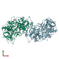 PDB entry 8il5 coloured by chain, front view.