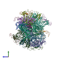 PDB entry 8ilm coloured by chain, side view.