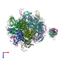 PDB entry 8ilm coloured by chain, top view.