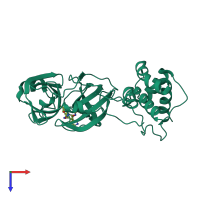 PDB entry 8inw coloured by chain, top view.