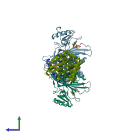 PDB entry 8iqd coloured by chain, side view.