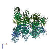 PDB entry 8iqi coloured by chain, top view.