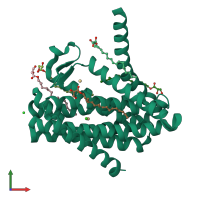 PDB entry 8j1m coloured by chain, front view.