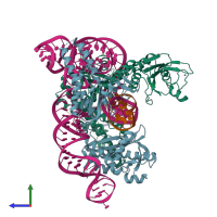 PDB entry 8j3r coloured by chain, side view.