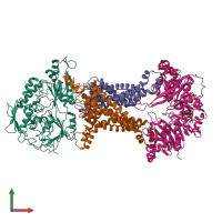 PDB entry 8j5r coloured by chain, front view.