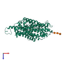 PDB entry 8j75 coloured by chain, top view.