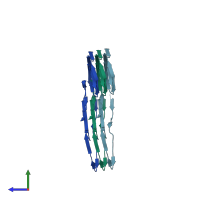 PDB entry 8j7n coloured by chain, side view.