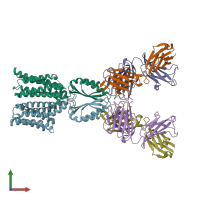 PDB entry 8j80 coloured by chain, front view.