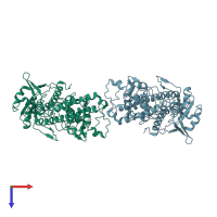 PDB entry 8j88 coloured by chain, top view.