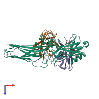 PDB entry 8j97 coloured by chain, top view.