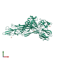 PDB entry 8jbq coloured by chain, front view.