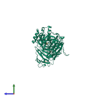 PDB entry 8jbq coloured by chain, side view.