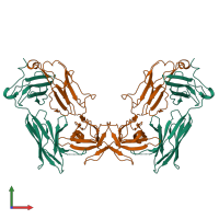 Hetero tetrameric assembly 1 of PDB entry 8jbv coloured by chemically distinct molecules, front view.