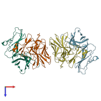 PDB entry 8jbv coloured by chain, top view.