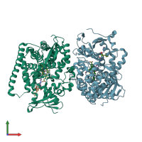 PDB entry 8jc3 coloured by chain, front view.