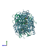 PDB entry 8jc3 coloured by chain, side view.