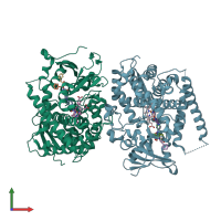 PDB entry 8jc4 coloured by chain, front view.