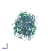 PDB entry 8jc4 coloured by chain, side view.