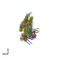 PDB entry 8jho coloured by chain, side view.