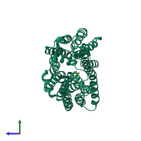 PDB entry 8jhq coloured by chain, side view.