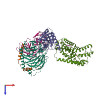 PDB entry 8jim coloured by chain, top view.