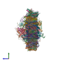 PDB entry 8jjr coloured by chain, side view.