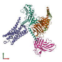 PDB entry 8jlk coloured by chain, front view.