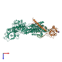 PDB entry 8jmn coloured by chain, top view.