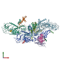 PDB entry 8jn2 coloured by chain, front view.