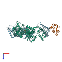 PDB entry 8jol coloured by chain, top view.