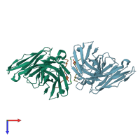 PDB entry 8jow coloured by chain, top view.