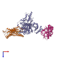 PDB entry 8jpc coloured by chain, top view.