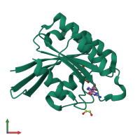 PDB entry 8jqu coloured by chain, front view.
