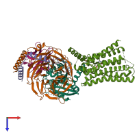 PDB entry 8jr9 coloured by chain, top view.