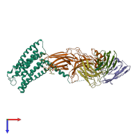 PDB entry 8jru coloured by chain, top view.