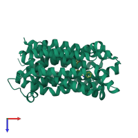 PDB entry 8jt9 coloured by chain, top view.
