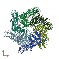 PDB entry 8juw coloured by chain, front view.