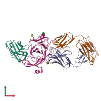 PDB entry 8jva coloured by chain, front view.