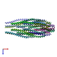 PDB entry 8jww coloured by chain, top view.