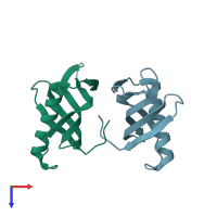 PDB entry 8jz1 coloured by chain, top view.