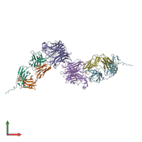 PDB entry 8k0d coloured by chain, front view.