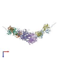 PDB entry 8k0d coloured by chain, top view.