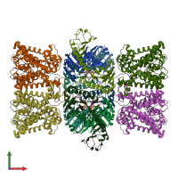 PDB entry 8k1t coloured by chain, front view.