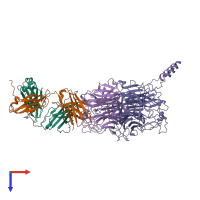 PDB entry 8k3c coloured by chain, top view.