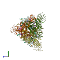 PDB entry 8k46 coloured by chain, side view.