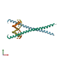PDB entry 8k8d coloured by chain, front view.