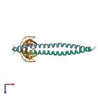 PDB entry 8k8d coloured by chain, top view.