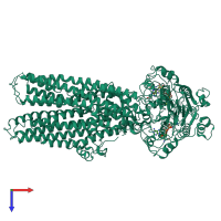 PDB entry 8kci coloured by chain, top view.