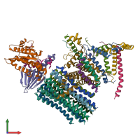 PDB entry 8khf coloured by chain, front view.