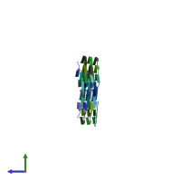 PDB entry 8oh2 coloured by chain, side view.